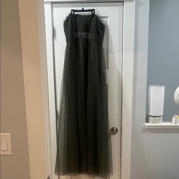 Alfred Angelo Dresses & Skirts - Strapless Olive Green Tulle Evening Gown Prom Worn once EUC Alfred Angelo Sz 14